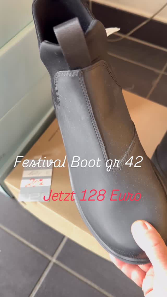 WODEN Festival Boot in Schwarz, Größe 42, Detailansicht Schaft und Sohle